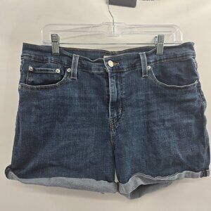 Levi's Blue Mid Length Cuffed Jean Shorts Waist Size 32